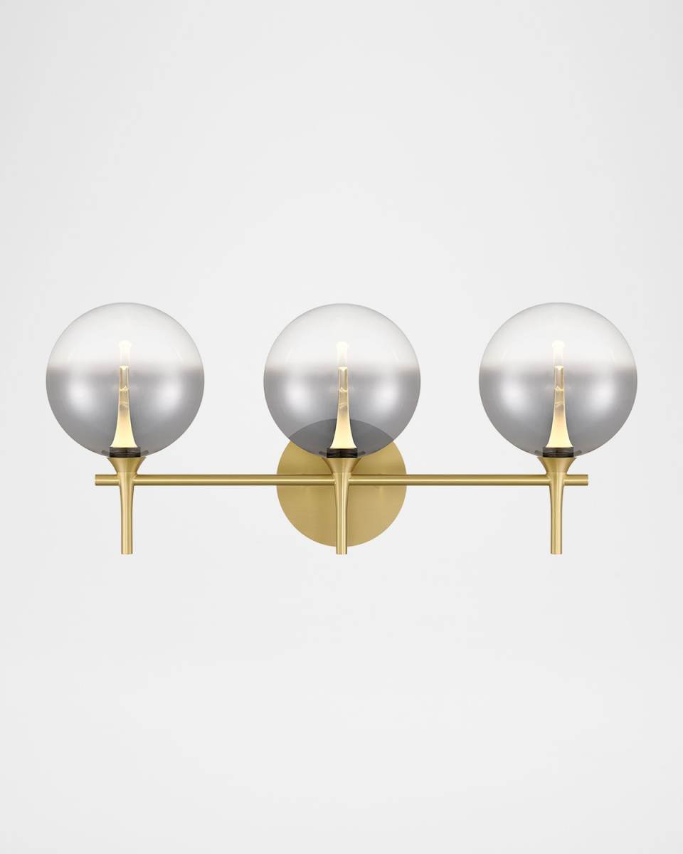Lissa 24" 3-Light LED Vanity Light, Gold/Smoke